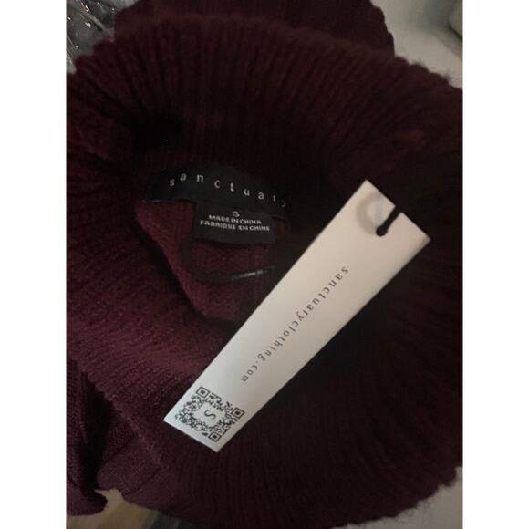 SANCTUARY NWT $99 Sugar Plum Ribbed LS Turtle Neck Sweater Size S - Picture 4 of 6